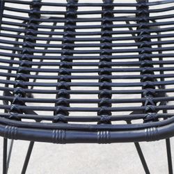 Sedia da giardino, 46 x 90 x 92 cm, in rattan e metallo nero | Collezione Black Parma