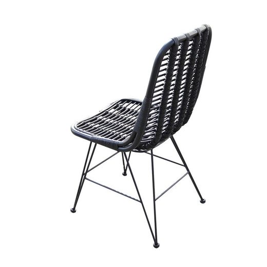 Sedia da giardino, 46 x 90 x 92 cm, in rattan e metallo nero | Collezione Black Parma