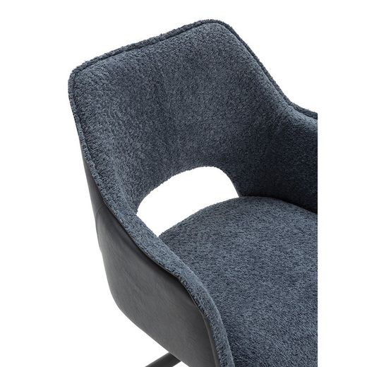 Poltrona, 60 x 62 x 80,5 cm, rivestita in tessuto blu | Collezione Mariel