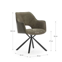 Poltrona, 60 x 62 x 80,5 cm, in tessuto verde | Collezione Mariel