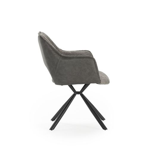 Poltrona, 62 x 60 x 80,5 cm, in tessuto grigio | Collezione Mariel