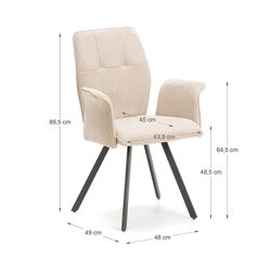 Poltrona, 62 x 60 x 89 cm, in tessuto beige | Collezione Mery