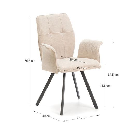 Poltrona, 62 x 60 x 89 cm, in tessuto beige | Collezione Mery