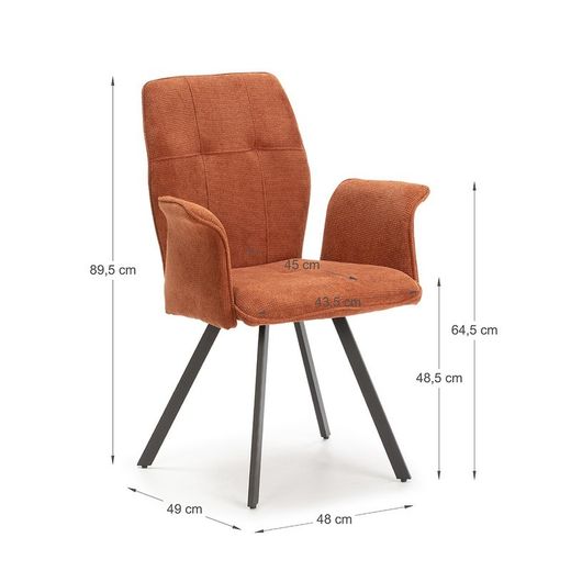 Poltrona, 62 x 60 x 89 cm, in tessuto marrone | Collezione Mery