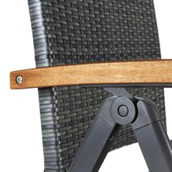 Sillón de jardín multiposiciones plegable en ratán sintético y aluminio