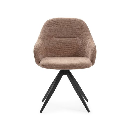Poltrona girevole, 56,5 x 61 x 84 cm, in tessuto salmone | Collezione Tamara