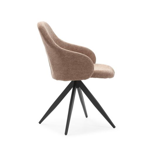 Poltrona girevole, 56,5 x 61 x 84 cm, in tessuto salmone | Collezione Tamara