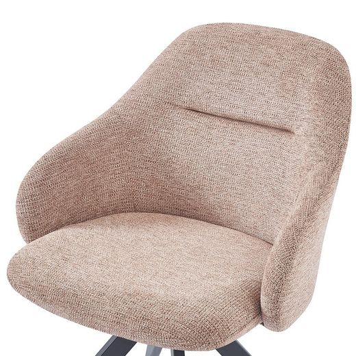 Poltrona girevole, 56,5 x 61 x 84 cm, in tessuto salmone | Collezione Tamara