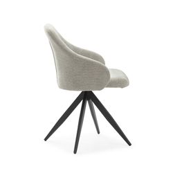 Sillón giratorio, 56,5 x 61 x 84 cm, de tejido  en topo | Colección Tamara