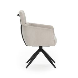 Sillón giratorio, 57,5 x 63 x 92,5 cm, de tejido en gris | Colección Aixa