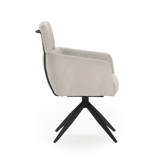 Sillón giratorio, 57,5 x 63 x 92,5 cm, de tejido en gris | Colección Aixa