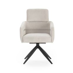 Sillón giratorio, 57,5 x 63 x 92,5 cm, de tejido en gris | Colección Aixa
