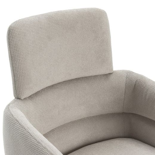 Sillón giratorio, 57,5 x 63 x 92,5 cm, de tejido en gris | Colección Aixa