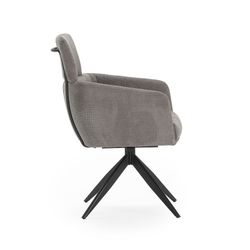 Sillón giratorio, 57,5 x 63 x 92,5 cm, de tejido en gris oscuro | Colección Aixa