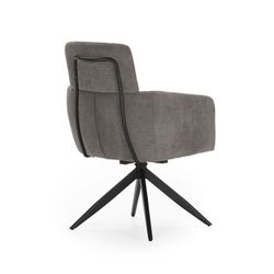 Sillón giratorio, 57,5 x 63 x 92,5 cm, de tejido en gris oscuro | Colección Aixa
