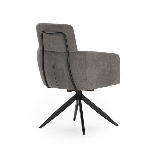 Sillón giratorio, 57,5 x 63 x 92,5 cm, de tejido en gris oscuro | Colección Aixa