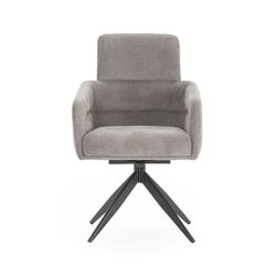 Sillón giratorio, 57,5 x 63 x 92,5 cm, de tejido en gris oscuro | Colección Aixa