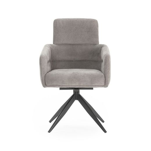Sillón giratorio, 57,5 x 63 x 92,5 cm, de tejido en gris oscuro | Colección Aixa