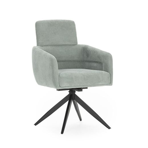 Poltrona girevole, 57,5 x 63 x 92,5 cm, in tessuto turchese | Collezione Aixa