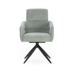Poltrona girevole, 57,5 x 63 x 92,5 cm, in tessuto turchese | Collezione Aixa