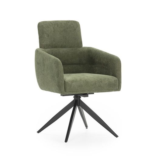 Poltrona girevole, 57,5 x 63 x 92,5 cm, in tessuto verde | Collezione Aixa