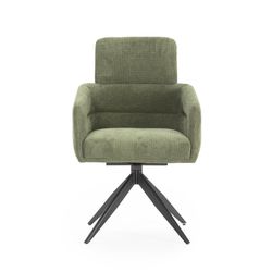 Poltrona girevole, 57,5 x 63 x 92,5 cm, in tessuto verde | Collezione Aixa
