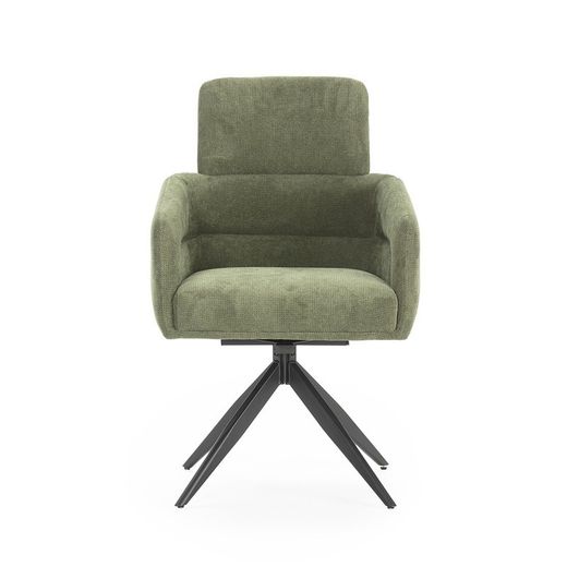 Poltrona girevole, 57,5 x 63 x 92,5 cm, in tessuto verde | Collezione Aixa