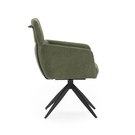 Poltrona girevole, 57,5 x 63 x 92,5 cm, in tessuto verde | Collezione Aixa
