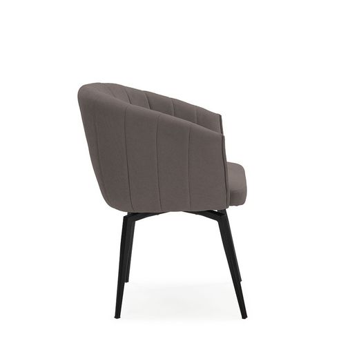Poltrona girevole, 60 x 60 x 81 cm, in tessuto grigio scuro | Collezione Enka