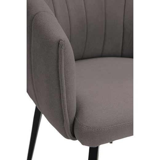 Poltrona girevole, 60 x 60 x 81 cm, in tessuto grigio scuro | Collezione Enka
