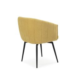 Poltrona girevole, 60 x 60 x 81 cm, in tessuto colore senape | Collezione Enka