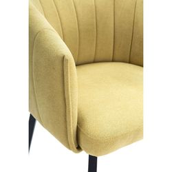Poltrona girevole, 60 x 60 x 81 cm, in tessuto colore senape | Collezione Enka
