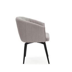 Poltrona girevole, 60 x 60 x 81 cm, in tessuto topo | Collezione Enka
