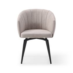 Poltrona girevole, 60 x 60 x 81 cm, in tessuto topo | Collezione Enka