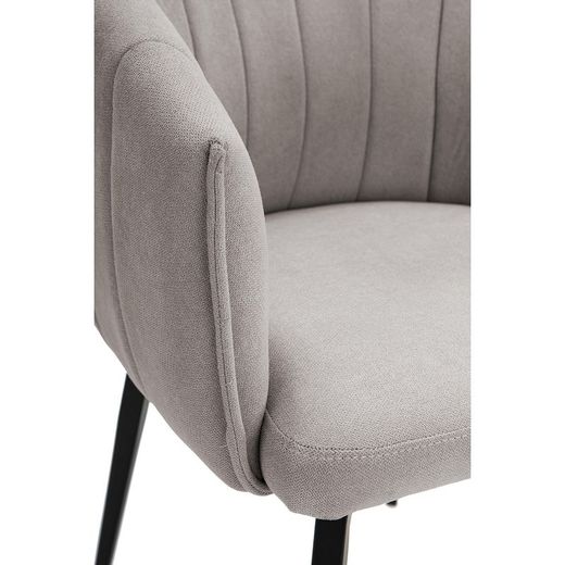 Poltrona girevole, 60 x 60 x 81 cm, in tessuto topo | Collezione Enka
