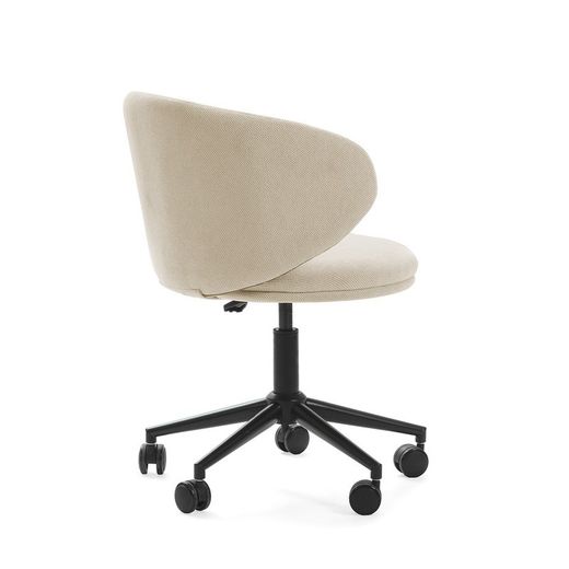Poltrona girevole, 60 x 60,5 x 83 cm, in tessuto beige | Collezione Rush
