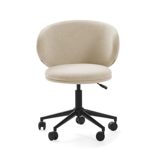 Poltrona girevole, 60 x 60,5 x 83 cm, in tessuto beige | Collezione Rush