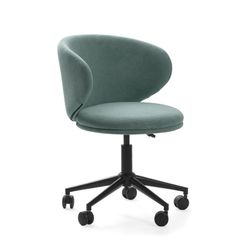 Poltrona girevole, 60 x 60,5 x 83 cm, in tessuto verde | Collezione Rush