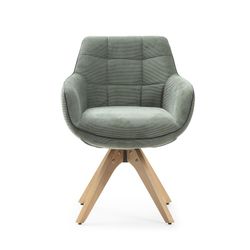 Sillón giratorio, 61,5 x 62 x 83,5 cm, de tejido  en verde | Colección Donatelo