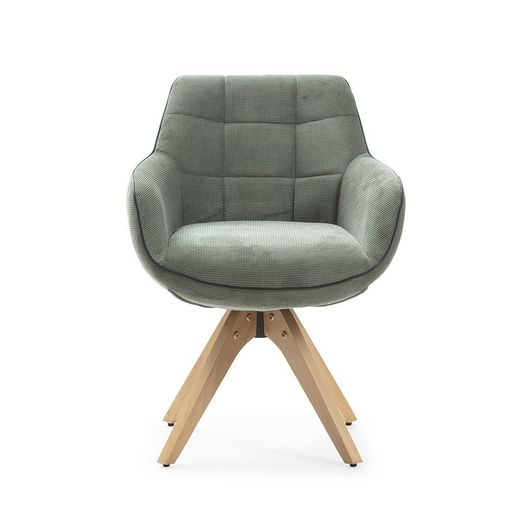 Sillón giratorio, 61,5 x 62 x 83,5 cm, de tejido  en verde | Colección Donatelo