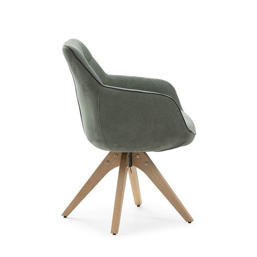 Sillón giratorio, 61,5 x 62 x 83,5 cm, de tejido  en verde | Colección Donatelo