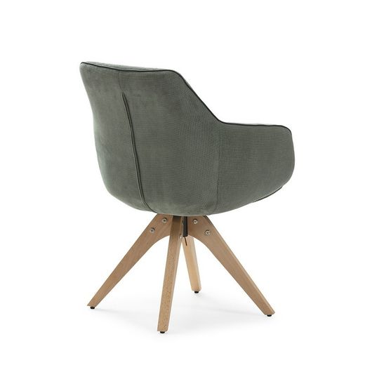 Sillón giratorio, 61,5 x 62 x 83,5 cm, de tejido  en verde | Colección Donatelo