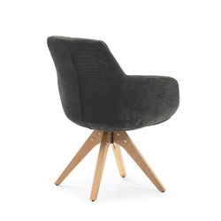 Sillón giratorio, 62 x 60 x 85 cm, de tejido  en gris oscuro | Colección Leire