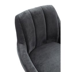 Sillón giratorio, 62 x 60 x 85 cm, de tejido  en gris oscuro | Colección Leire