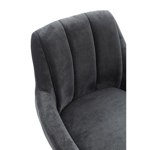 Sillón giratorio, 62 x 60 x 85 cm, de tejido  en gris oscuro | Colección Leire