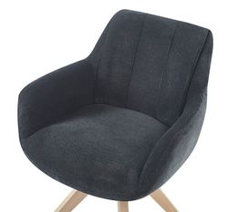 Sillón giratorio, 62 x 60 x 85 cm, de tejido  en gris oscuro | Colección Leire