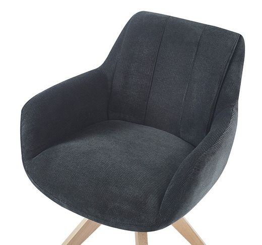 Sillón giratorio, 62 x 60 x 85 cm, de tejido  en gris oscuro | Colección Leire