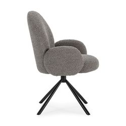 Poltrona girevole, 62 x 60 x 90 cm, in tessuto grigio | Collezione Dario