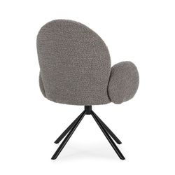 Poltrona girevole, 62 x 60 x 90 cm, in tessuto grigio | Collezione Dario