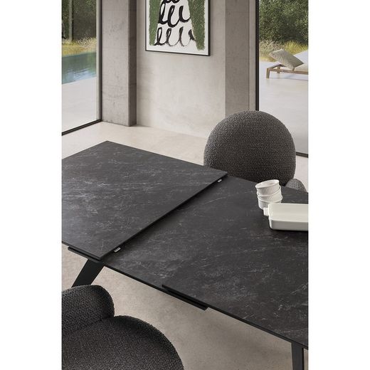 Poltrona girevole, 62 x 60 x 90 cm, in tessuto grigio scuro | Collezione Dario